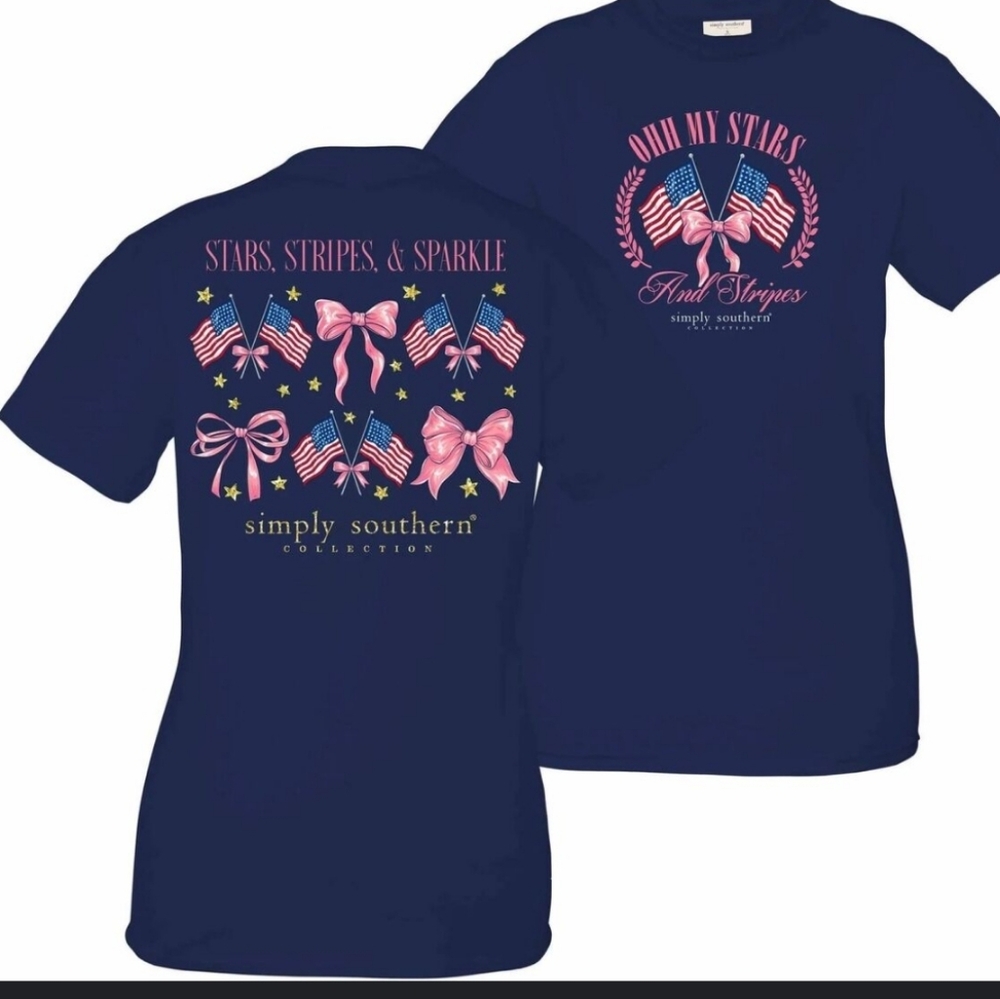NWT SIMPLY SOUTHERN STARS SHORT SLEEVE T-SHIRT Size Medium